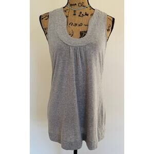 White House Black Market WHBM Sparkly Glitter Silver Holiday Tank Top Sz Medium